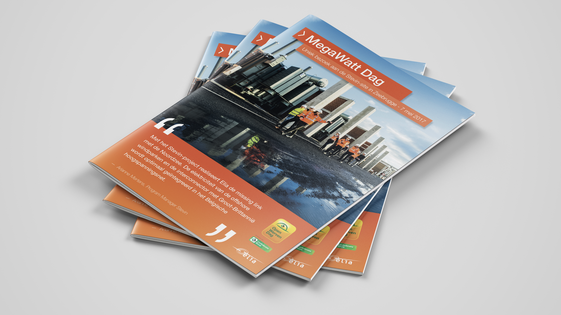 Elia Stevin A5 brochure. MegaWatt Dag.